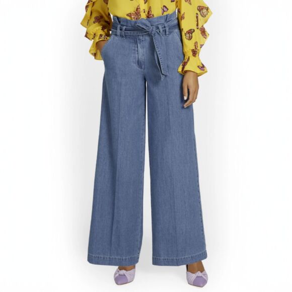 New York & Company Pants - New York & Company High-Waisted Chambray Wide-Leg Pant NWT